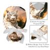 2-Pc,Gourd-Shaped Working Cap,Fisherman Hat with Buttons and Cotton Sweatband,Animal Tiger Stone Forest view 4
