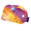 2-Pc,Bouffant Scrub Caps for Women,Beanie Hats with Buttons and Cotton Sweatband,Bright Planets of Solar System