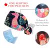 2-Pc,Gourd-Shaped Working Cap,Fisherman Hat with Buttons and Cotton Sweatband,Christmas Floral Deer view 3