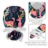 2-Pc,Gourd-Shaped Working Cap,Fisherman Hat with Buttons and Cotton Sweatband,Christmas Floral Deer view 4