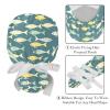 2-Pc,Gourd-Shaped Working Cap,Fisherman Hat with Buttons and Cotton Sweatband,Abstract Ocean Fish Sea view 4