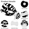 Nurse Scrub Caps,Scrub Hats with Buttons and Cotton Sweatband,Black and White Fish view 4