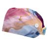 2-Pc,Bouffant Nurse Hats,Scrub Cap Adjustable Scrub Hats with Sweatband,Abstract Colorful Background Marble view 1