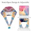 2-Pc,Bouffant Nurse Hats,Scrub Cap Adjustable Scrub Hats with Sweatband,Abstract Colorful Background Marble view 3
