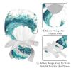 2-Pc,Gourd-Shaped Working Cap,Fisherman Hat with Buttons and Cotton Sweatband,Turquoise Sea Surf view 4