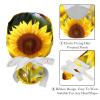 2-Pc,Gourd-Shaped Working Cap,Fisherman Hat with Buttons and Cotton Sweatband,Floral Field Sunflower view 4