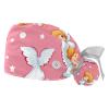 2-Pc,Gourd-Shaped Working Cap,Fisherman Hat with Buttons and Cotton Sweatband,Cartoon Angel on Pink Background view 1