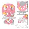 2-Pc,Gourd-Shaped Working Cap,Fisherman Hat with Buttons and Cotton Sweatband,Cartoon Angel on Pink Background view 4