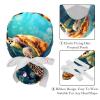 2-Pc,Gourd-Shaped Working Cap,Fisherman Hat with Buttons and Cotton Sweatband,Bubble Blue Sea Turtle view 4