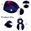 Nurse Scrub Caps,Scrub Hats with Buttons and Cotton Sweatband,Abstract Purple Wave Art Pattern view 2