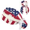 Nurse Scrub Caps,Scrub Hats with Buttons and Cotton Sweatband,United States and Iceland Flag view 1