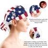 Nurse Scrub Caps,Scrub Hats with Buttons and Cotton Sweatband,United States and Iceland Flag view 3