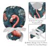 2-Pc,Gourd-Shaped Working Cap,Fisherman Hat with Buttons and Cotton Sweatband,Flamingo and Tropical Plants view 4