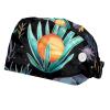 2-Pc,Bouffant Nurse Hats,Scrub Cap Adjustable Scrub Hats with Sweatband,Abstract Graffiti Plant Stone view 1