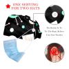 2-Pc,Bouffant Nurse Hats,Scrub Cap Adjustable Scrub Hats with Sweatband,Black White Wave Dot Pattern view 2