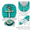 2-Pc,Gourd-Shaped Working Cap,Fisherman Hat with Buttons and Cotton Sweatband,Anchor Deck Blue Summer Ocean view 4
