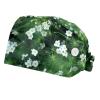 2-Pc,Bouffant Nurse Hats,Scrub Cap Adjustable Scrub Hats with Sweatband,Flower Field White Pattern view 1