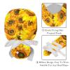 2-Pc,Gourd-Shaped Working Cap,Fisherman Hat with Buttons and Cotton Sweatband,Floral Sunflower view 4