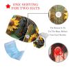 2-Pc,Gourd-Shaped Working Cap,Fisherman Hat with Buttons and Cotton Sweatband,Cat and Sunflower Field view 3