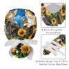 2-Pc,Gourd-Shaped Working Cap,Fisherman Hat with Buttons and Cotton Sweatband,Cat and Sunflower Field view 4