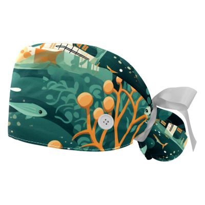 2-Pc,Gourd-Shaped Working Cap,Fisherman Hat with Buttons and Cotton Sweatband,Cartoon Animal House