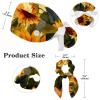 Nurse Scrub Caps,Scrub Hats with Buttons and Cotton Sweatband,Vintage Leaves Sunflower view 2