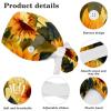 Nurse Scrub Caps,Scrub Hats with Buttons and Cotton Sweatband,Vintage Leaves Sunflower view 4