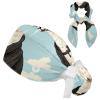 Nurse Scrub Caps,Scrub Hats with Buttons and Cotton Sweatband,Cute Cartoon Llama view 1