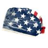 2-Pc,Bouffant Nurse Hats,Scrub Cap Adjustable Scrub Hats with Sweatband,American Flag Retro USA view 1