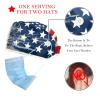 2-Pc,Bouffant Nurse Hats,Scrub Cap Adjustable Scrub Hats with Sweatband,American Flag Retro USA view 2