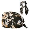 Nursing Hats,Working Cap with Buttons and Cotton Sweatband,Vintage Eiffel Tower Cherry Blossom view 1