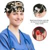Nursing Hats,Working Cap with Buttons and Cotton Sweatband,Vintage Eiffel Tower Cherry Blossom view 3