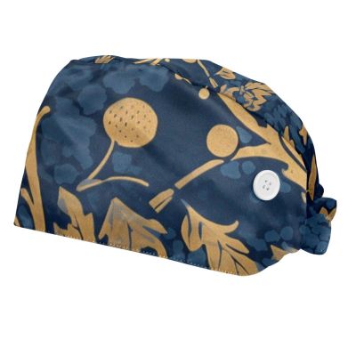 2-Pc,Bouffant Nurse Hats,Scrub Cap Adjustable Scrub Hats with Sweatband,Tropical Painting Leaves Floral