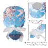 2-Pc,Bouffant Turban Hats,Tie Back Hat with Buttons,Fishing Hat,Fuji Mountain Cherry Blossoms view 4