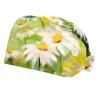 2-Pc,Bouffant Nurse Hats,Scrub Cap Adjustable Scrub Hats with Sweatband,White Daisies Flowers Field view 1