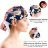 Nurse Scrub Caps,Scrub Hats with Buttons and Cotton Sweatband,Buterflies Abstract Flower view 3