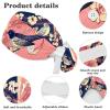 Nurse Scrub Caps,Scrub Hats with Buttons and Cotton Sweatband,Buterflies Abstract Flower view 4