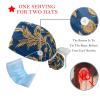 2-Pc,Gourd-Shaped Working Cap,Fisherman Hat with Buttons and Cotton Sweatband,Tropical Painting Leaves Floral view 3