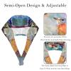 2-Pc,Bouffant Nurse Hats,Scrub Cap Adjustable Scrub Hats with Sweatband,Watercolor Branch Abstract Bird view 3