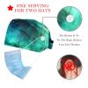 2-Pc,Bouffant Nurse Hats,Scrub Cap Adjustable Scrub Hats with Sweatband,Blue and Green Galaxy view 2