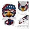 2-Pc,Bouffant Turban Hats,Tie Back Hat with Buttons,Fishing Hat,4Th of July Independence Day Eagle view 4