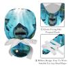 2-Pc,Gourd-Shaped Working Cap,Fisherman Hat with Buttons and Cotton Sweatband,Angry Shark in Forest Ocean view 4