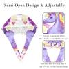 2-Pc,Bouffant Nurse Hats,Scrub Cap Adjustable Scrub Hats with Sweatband,Purple Rainbow Unicorn view 3