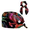 Nursing Hats,Working Cap with Buttons and Cotton Sweatband,Vintage Animal Chinese Dragon view 1