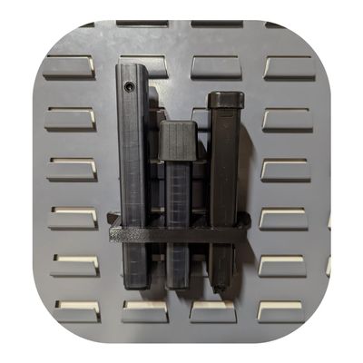 Hammy3DPrints Mount for B&T APC9/GHM9/SPC9/TP9/MP9 and APC45/GHM45 Mags - Secure It/Akro Mils | Magazine Holder Storage Rack (Standard Panel)