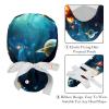 2-Pc,Gourd-Shaped Working Cap,Fisherman Hat with Buttons and Cotton Sweatband,Colorful Art Galaxy Planet Pattern view 4