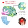 2-Pc,Bouffant Nurse Hats,Scrub Cap Adjustable Scrub Hats with Sweatband,Cartoon Dragonfly Flower Frog view 2