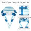 2-Pc,Bouffant Nurse Hats,Scrub Cap Adjustable Scrub Hats with Sweatband,Anchor Striped Bright Blue Marine view 3