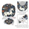 2-Pc,Gourd-Shaped Working Cap,Fisherman Hat with Buttons and Cotton Sweatband,Unicorn Animal Rabbit Leaves view 4