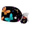 2-Pc,Gourd-Shaped Working Cap,Fisherman Hat with Buttons and Cotton Sweatband,Abstract Color Butterfly Dots view 1